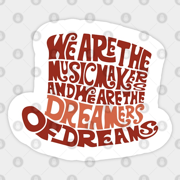 Willy Wonka Hat Dreams - Brown Sticker by joefixit2